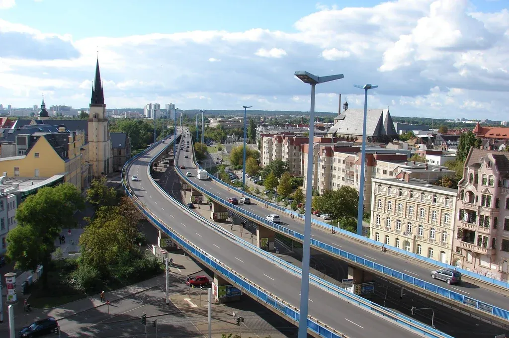 Halle Stadt Statt Halle Blick auf Gebäude und Straßen